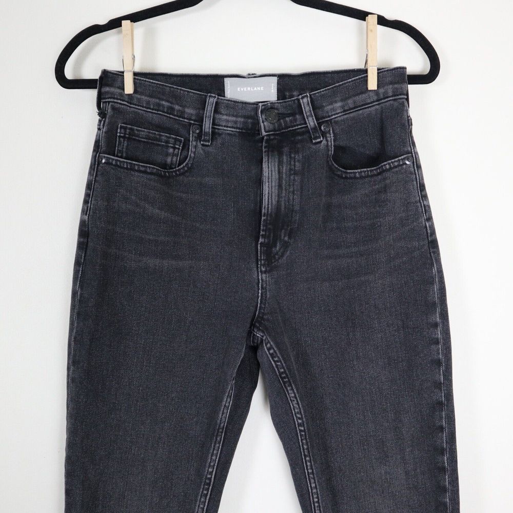 Everlane Size 28 Ankle High Rise Jeans Stretch Denim Gray Skinny Leg - Picture 3 of 9